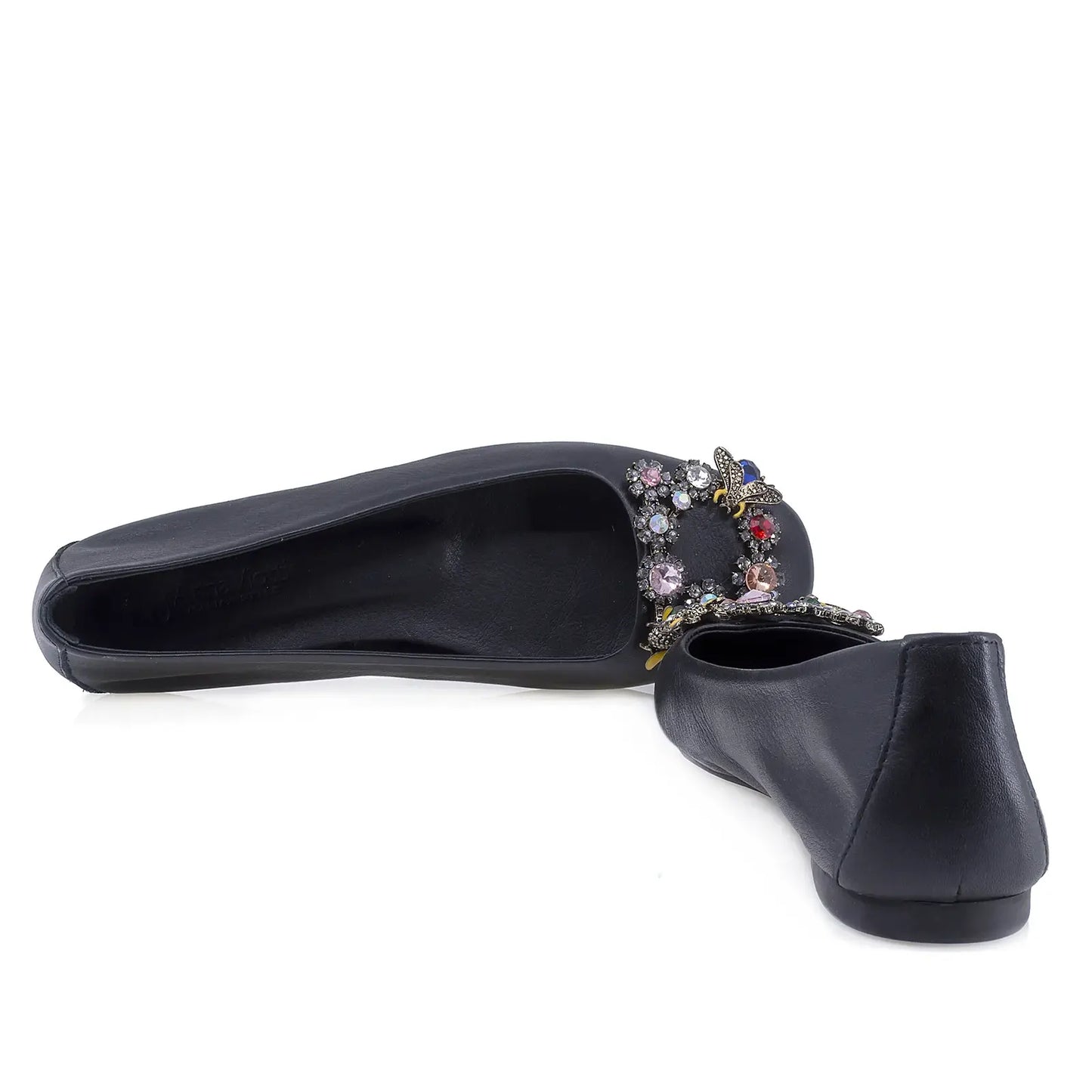 Balerini dama  Anna Viotti piele naturala, D19152, negru