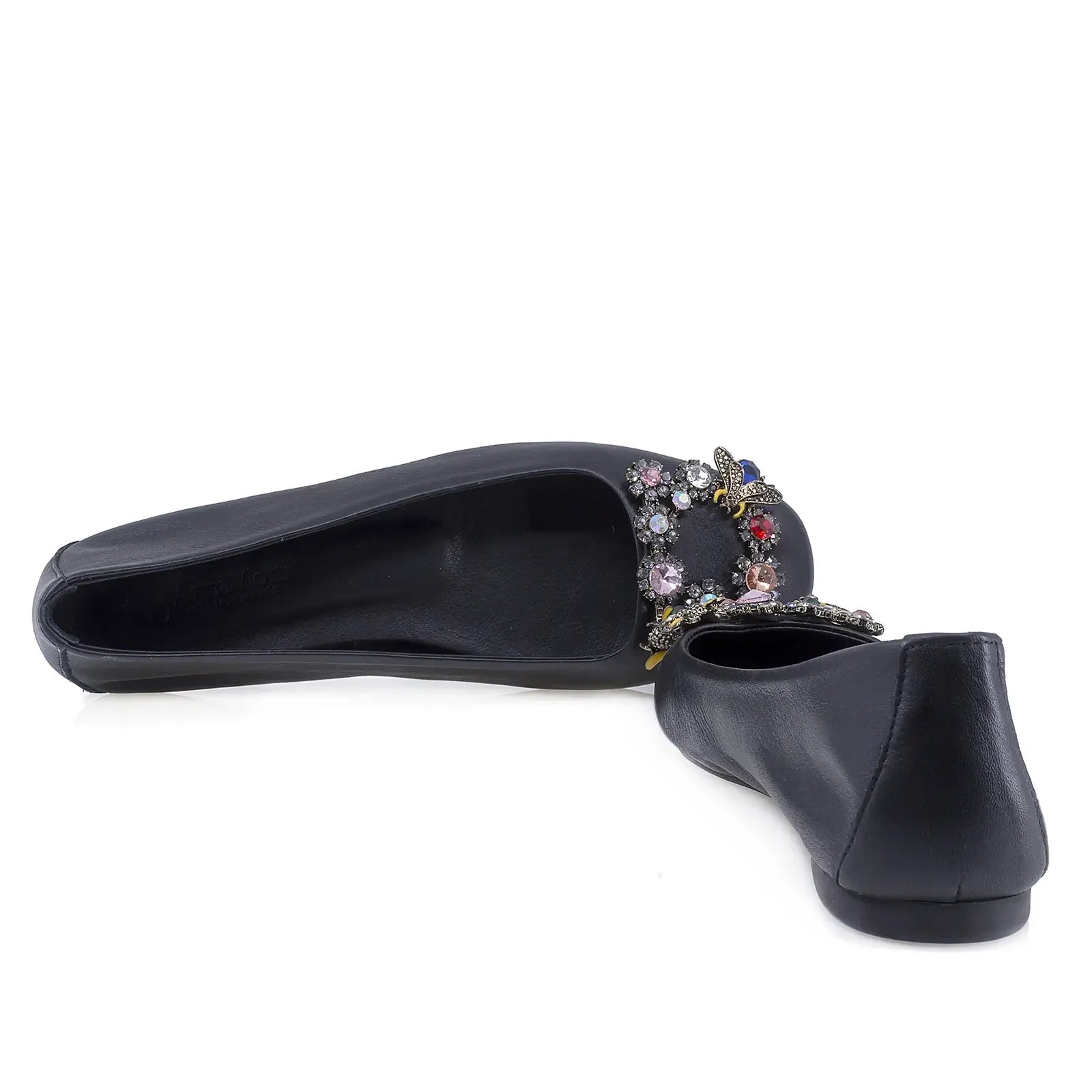 Balerini dama  Anna Viotti piele naturala, D19152, negru
