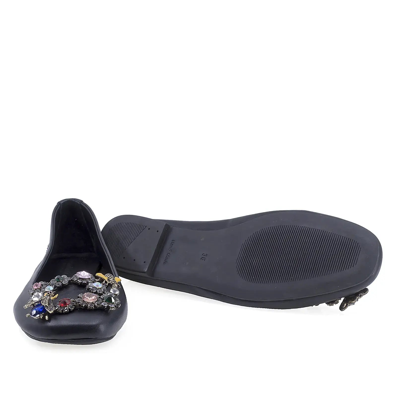 Balerini dama  Anna Viotti piele naturala, D19152, negru