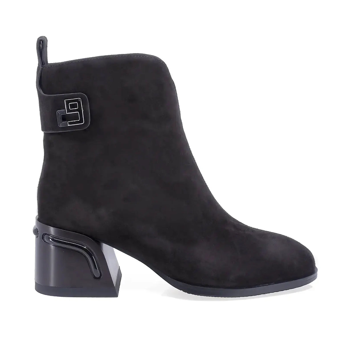 Botine dama elegante Anna Viotti piele intoarsa D123-J5.5-A2722-830-H575 maro