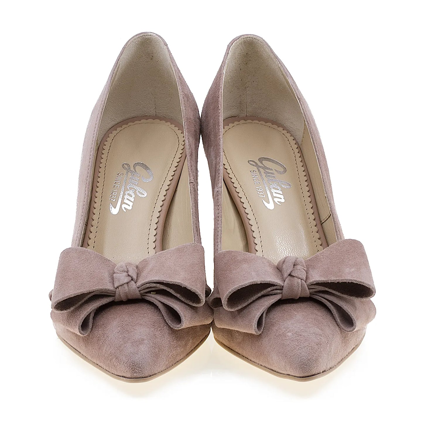 Pantofi dama eleganti din piele intoarsa Guban D1258 maro-3