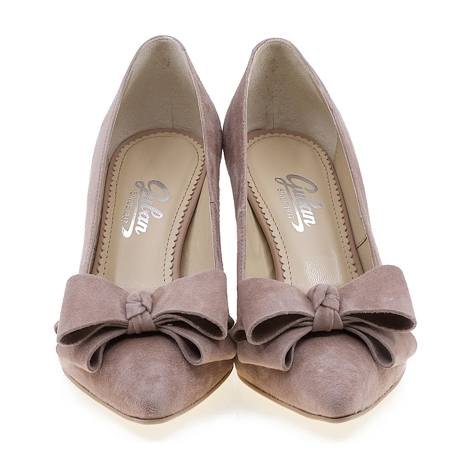 Pantofi dama eleganti din piele intoarsa Guban D1258 maro-3