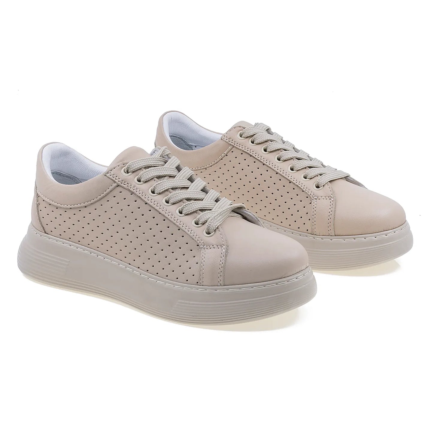 Pantofi dama casual Anna Viotti piele naturala D16-451 bej