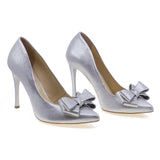 Pantofi dama eleganti Anna Viotti piele naturala D1890 argintiu