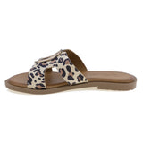 Papuci dama casual Anna Viotti piele naturala D20-H2989 leopard