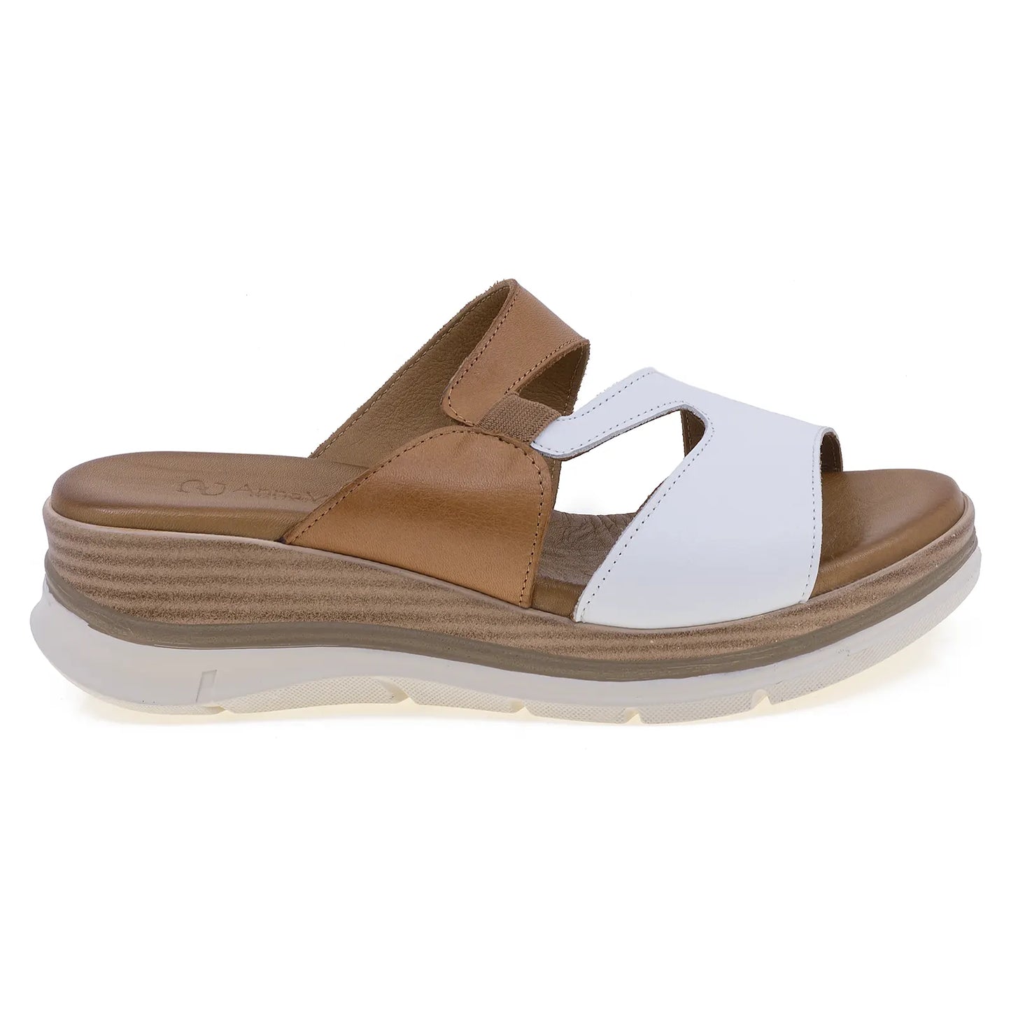 Papuci dama casual Anna Viotti piele naturala D20-H3002 coniac