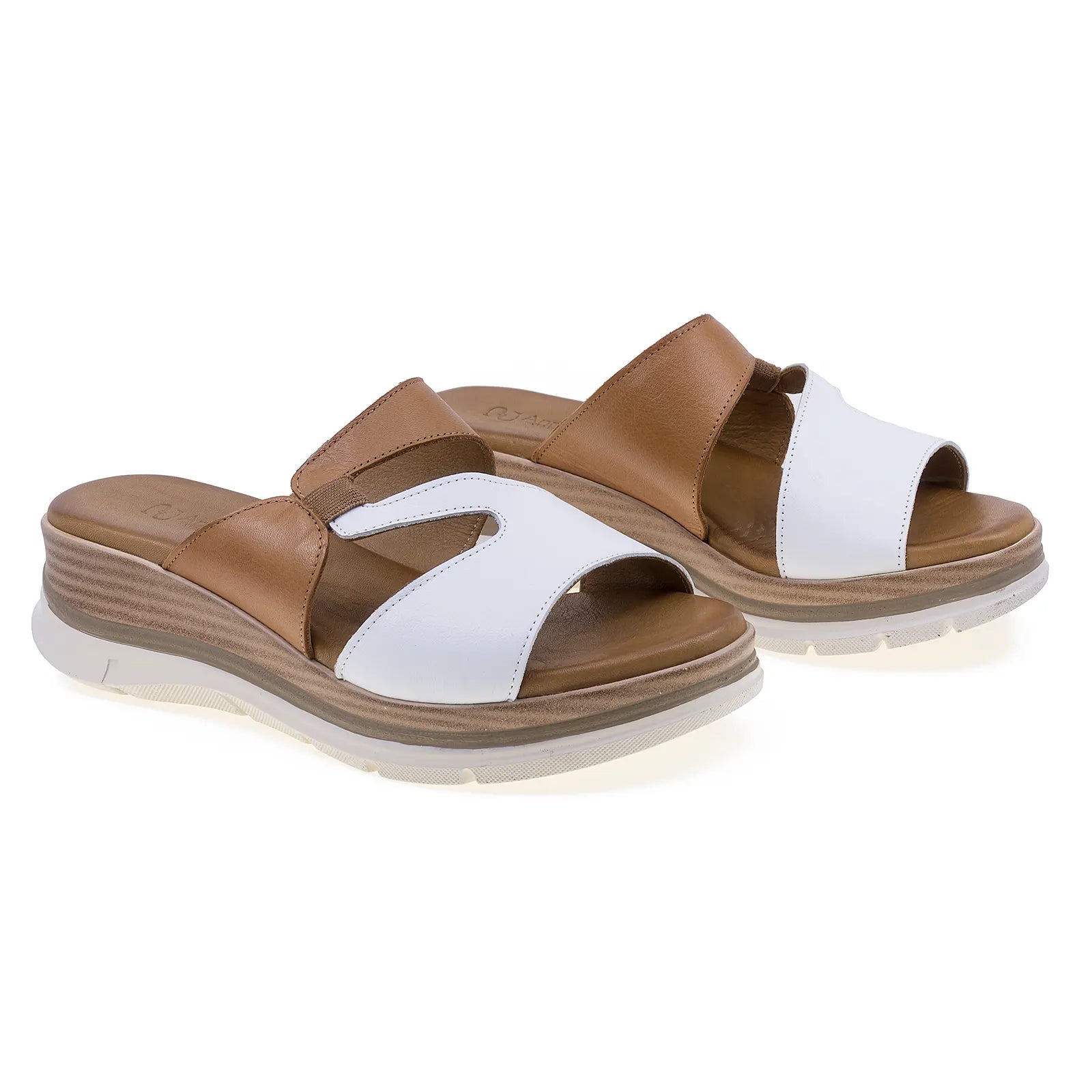 Papuci dama casual Anna Viotti piele naturala D20-H3002 coniac