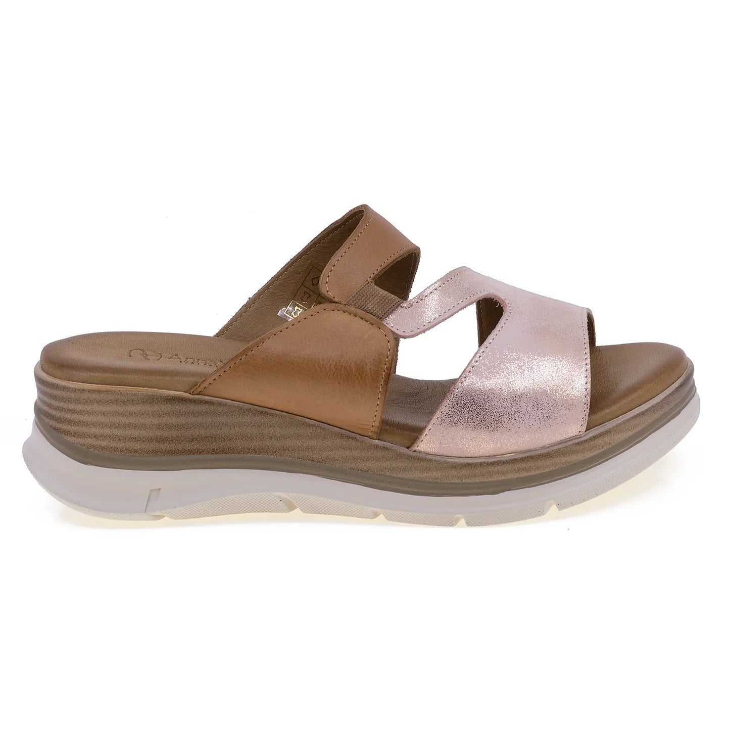 Papuci dama casual Anna Viotti piele naturala D20-H3002 auriu