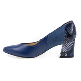 Pantofi dama eleganti Anna Viotti din piele naturala D2167 bleumarin-2