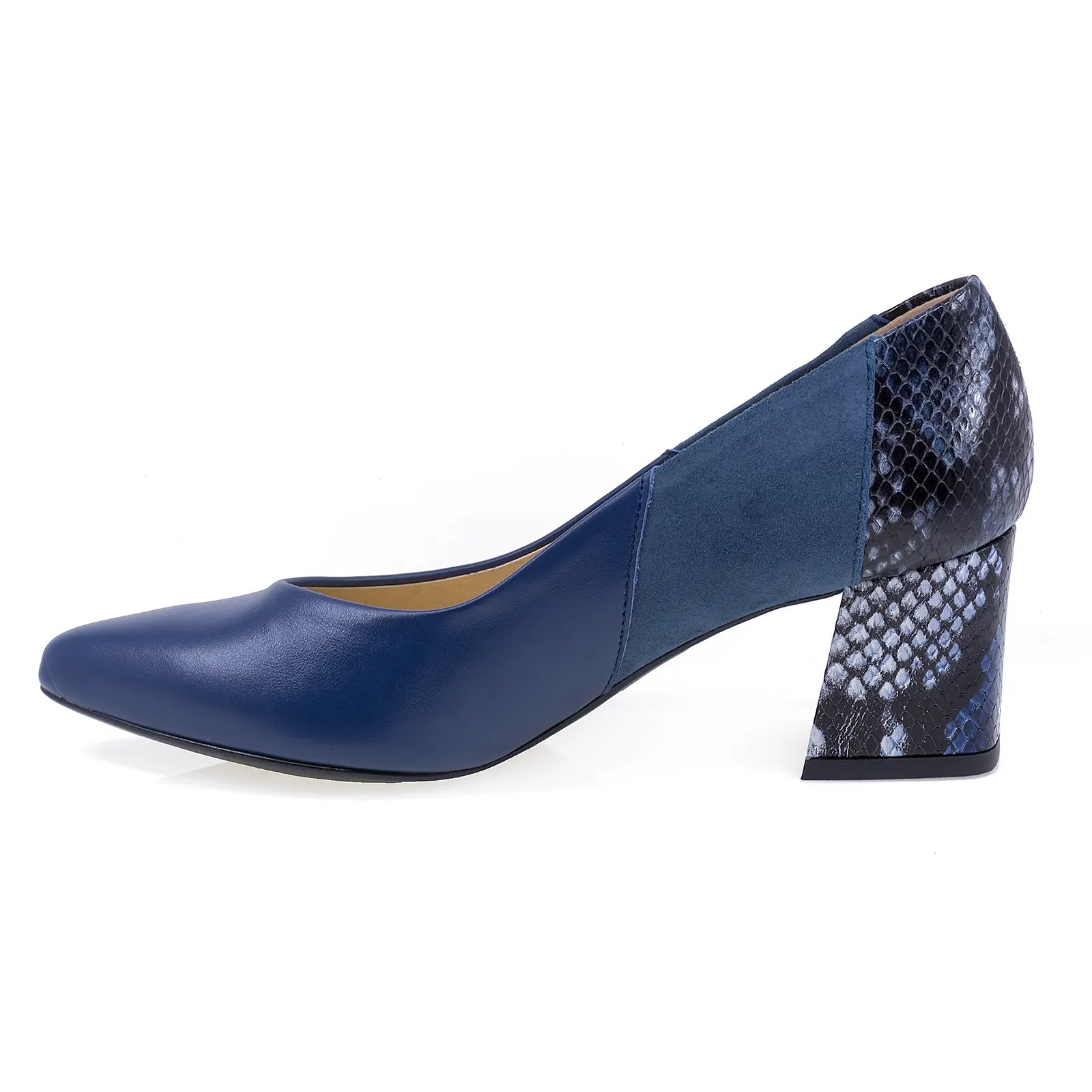 Pantofi dama eleganti Anna Viotti din piele naturala D2167 bleumarin-2