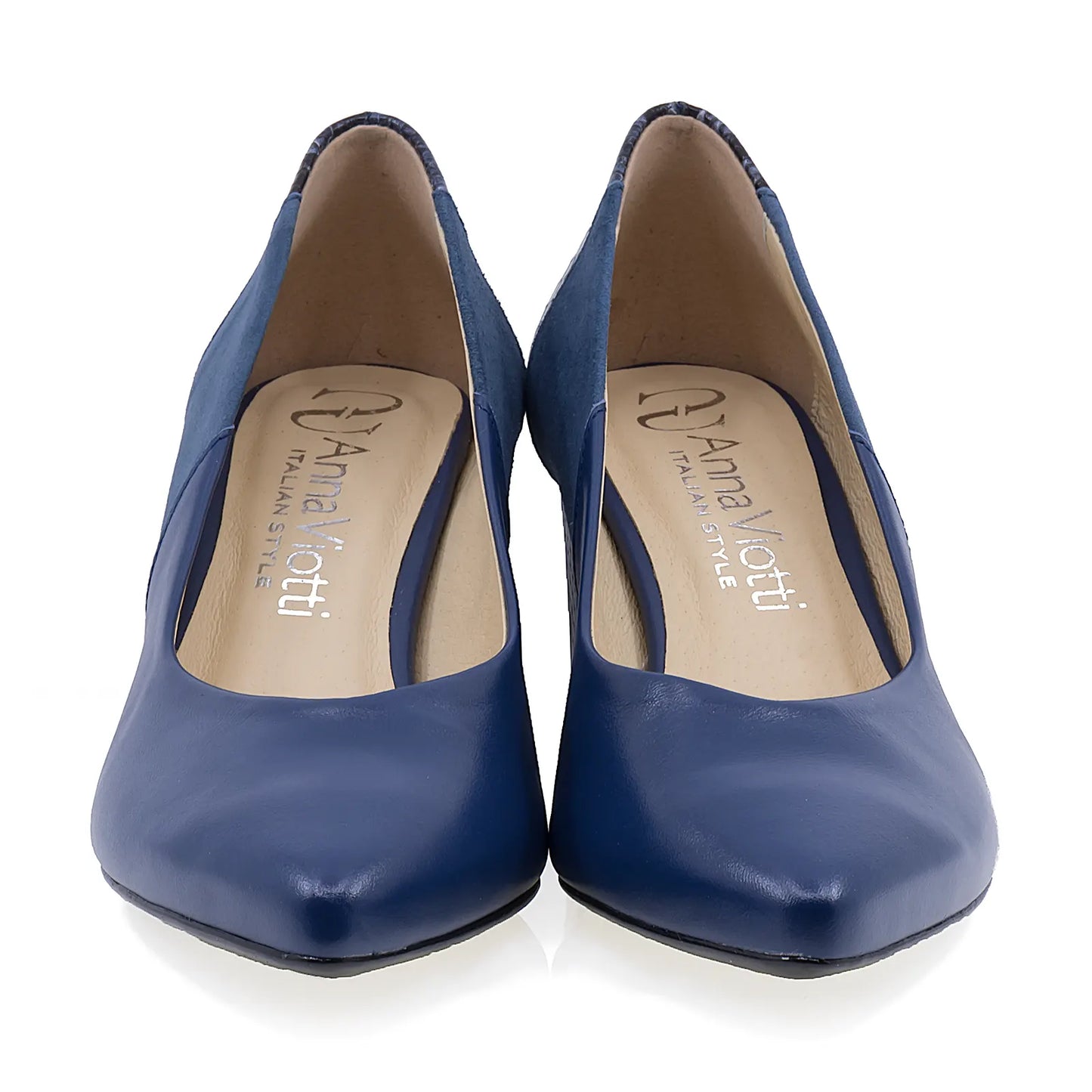 Pantofi dama eleganti Anna Viotti din piele naturala D2167 bleumarin-3