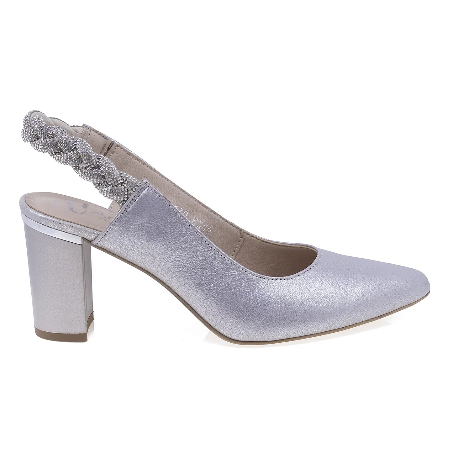 Pantofi dama eleganti Anna Viotti piele naturala D2170 argintiu