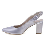 Pantofi dama eleganti Anna Viotti piele naturala D2170 argintiu