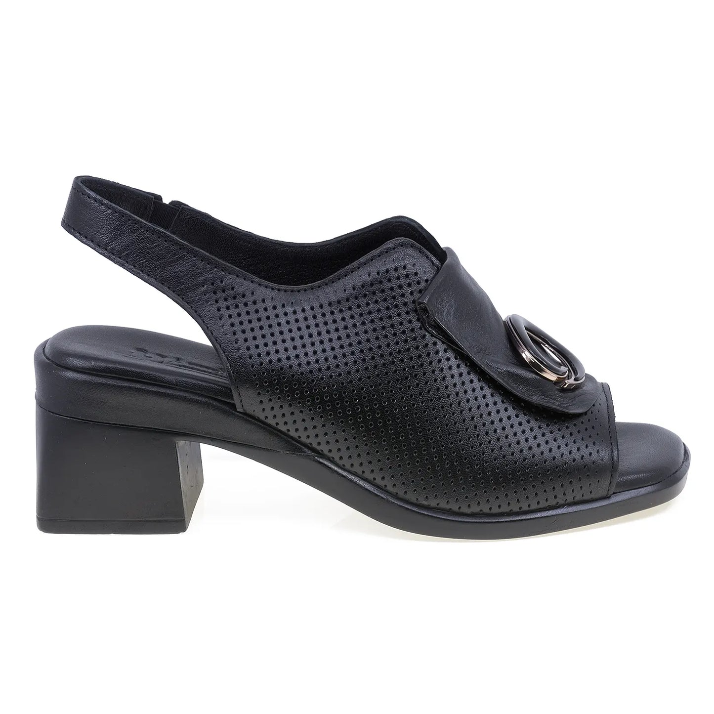 Sandale damă Anna Viotti D22-S502 negre din piele naturală, vedere laterală dreapta