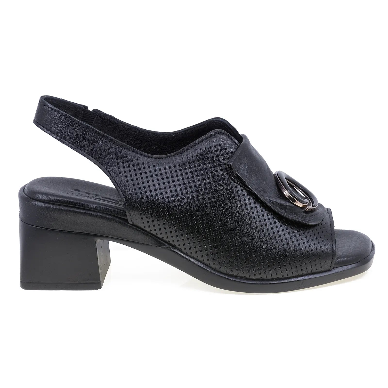 Sandale damă Anna Viotti D22-S502 negre din piele naturală, vedere laterală dreapta