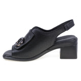 Sandale damă Anna Viotti D22-S502 negre din piele naturală, vedere laterală stanga