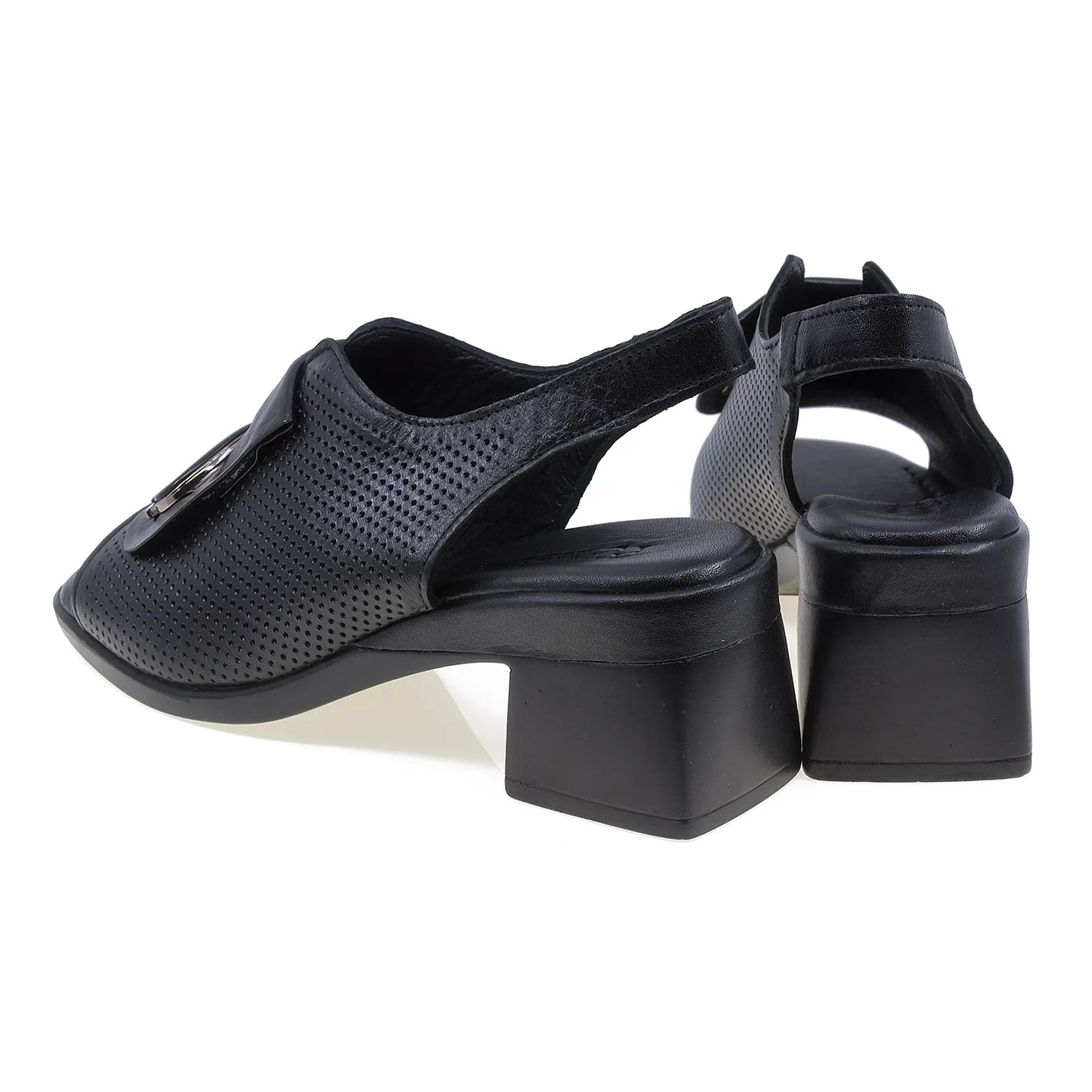 Sandale perforate Anna Viotti D22-S502 negre, vedere spate