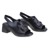 Sandale perforate Anna Viotti D22-S502 negre, vedere față