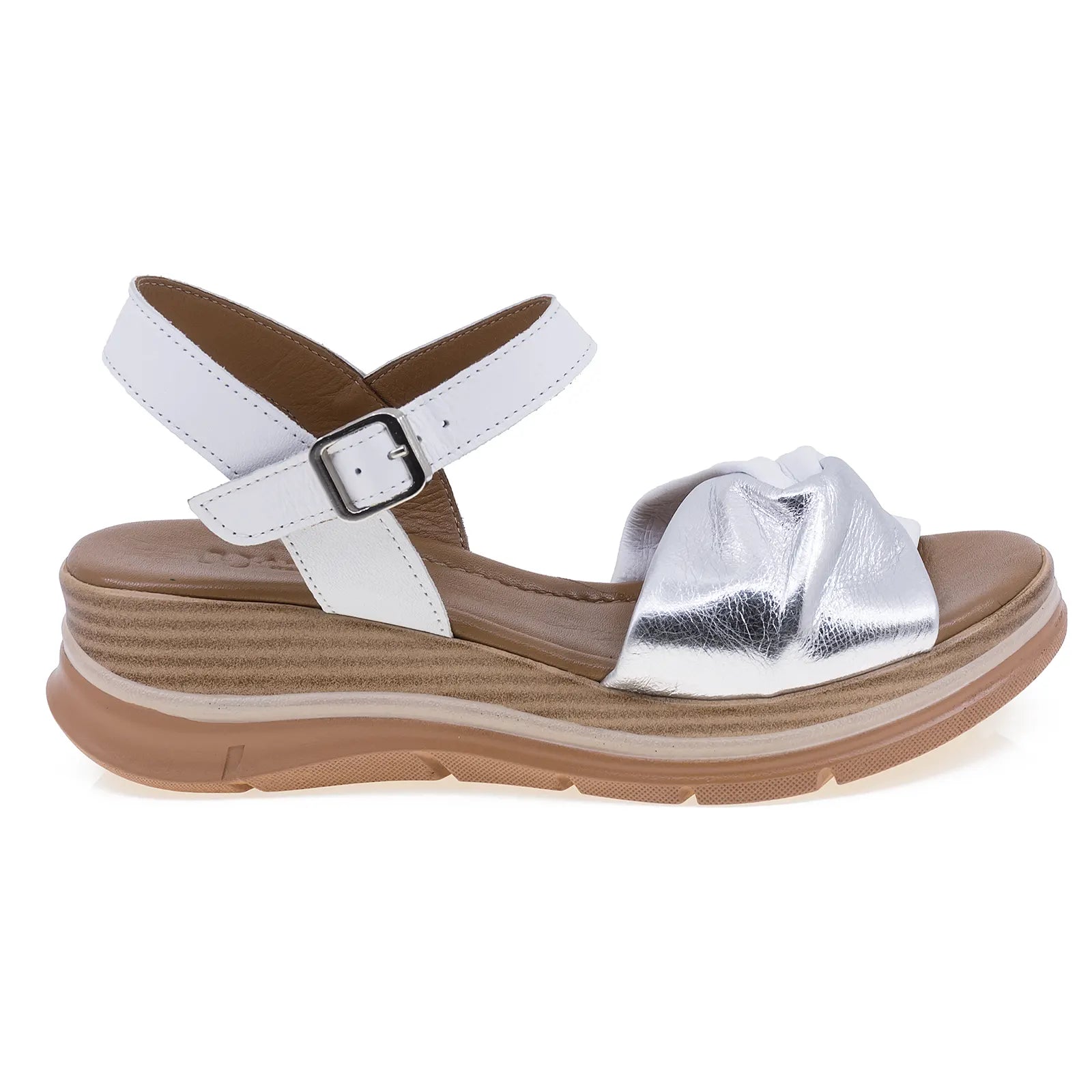 Sandale damă casual Anna Viotti piele naturală D22-S571 alb