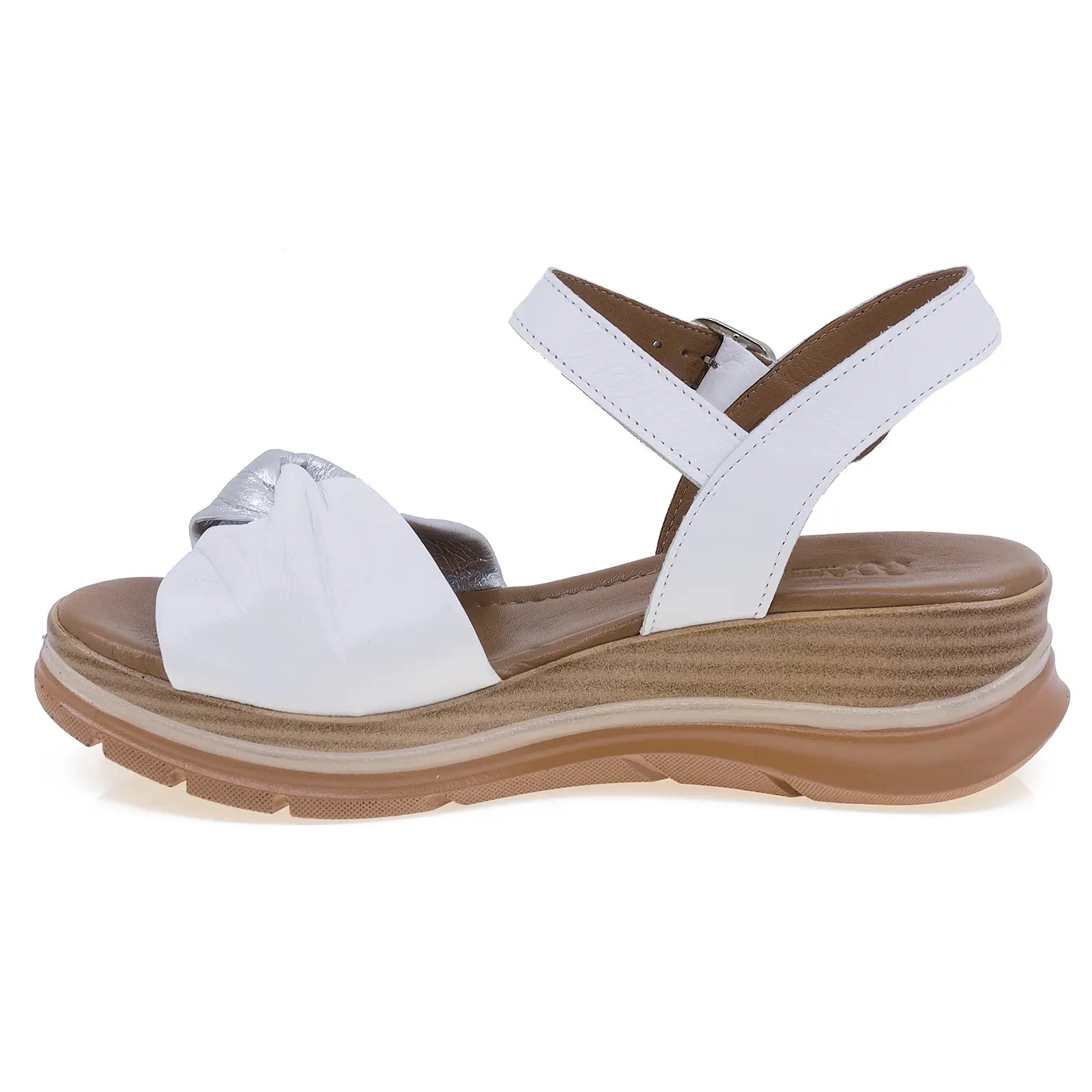 Sandale damă casual Anna Viotti piele naturală D22-S571 alb-2