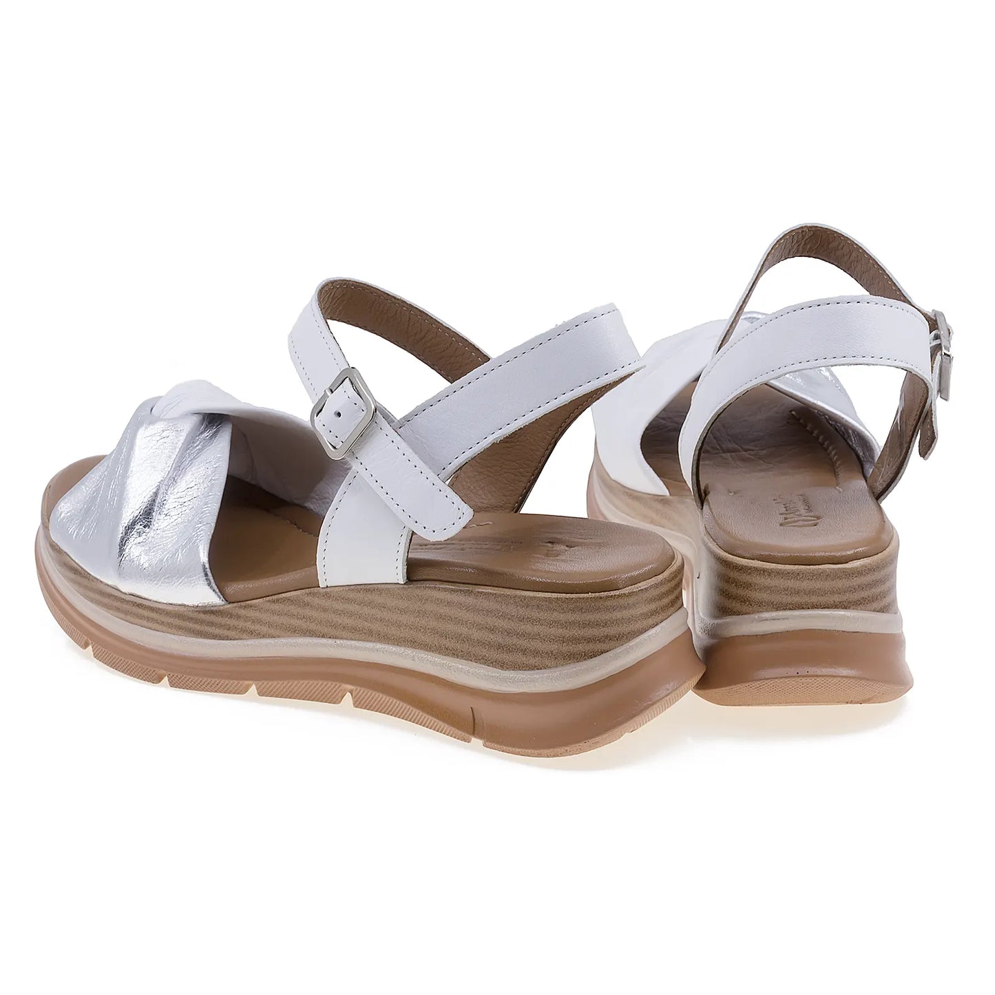 Sandale damă casual Anna Viotti piele naturală D22-S571 alb-5