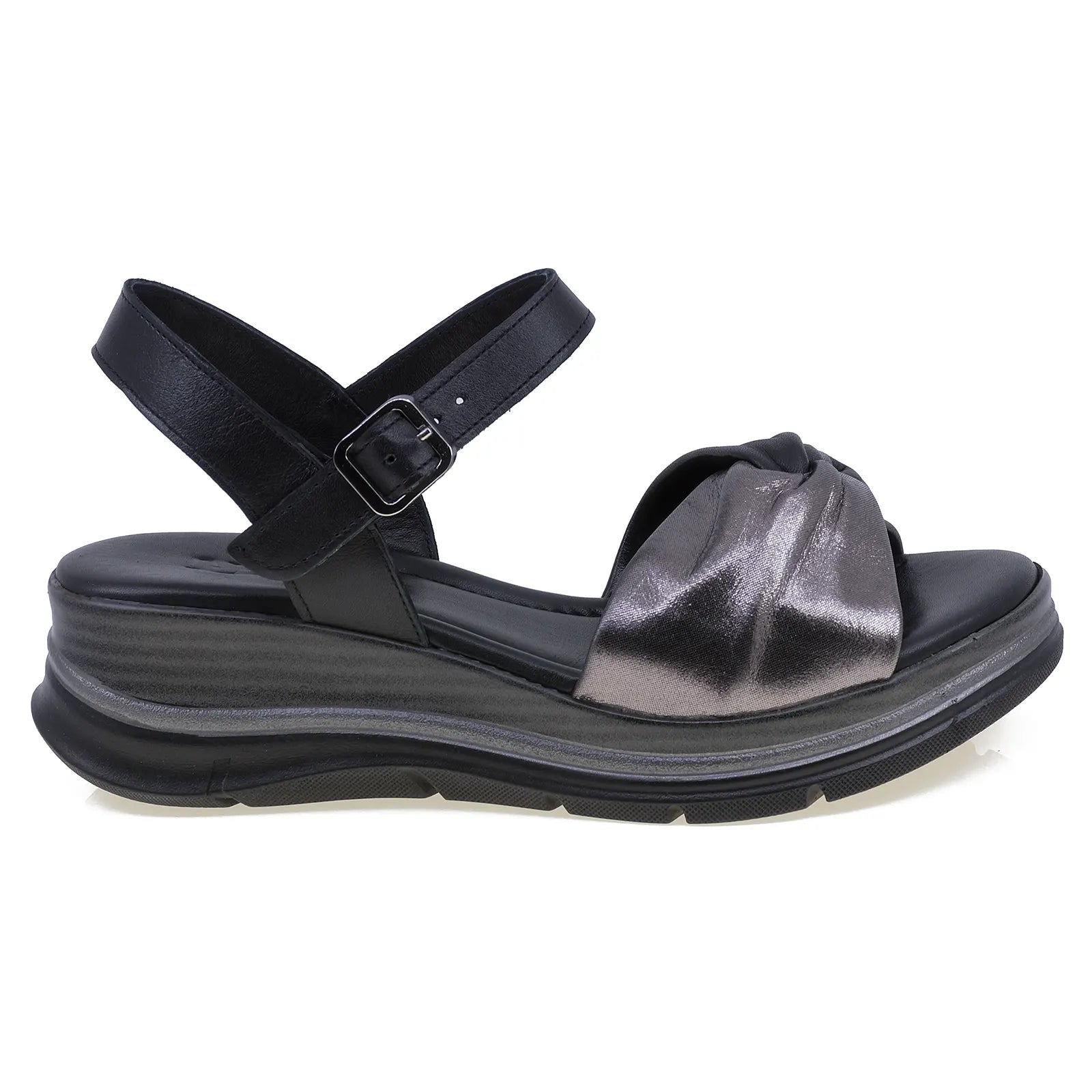Sandale dama casual Anna Viotti piele naturala D22-S571 negru