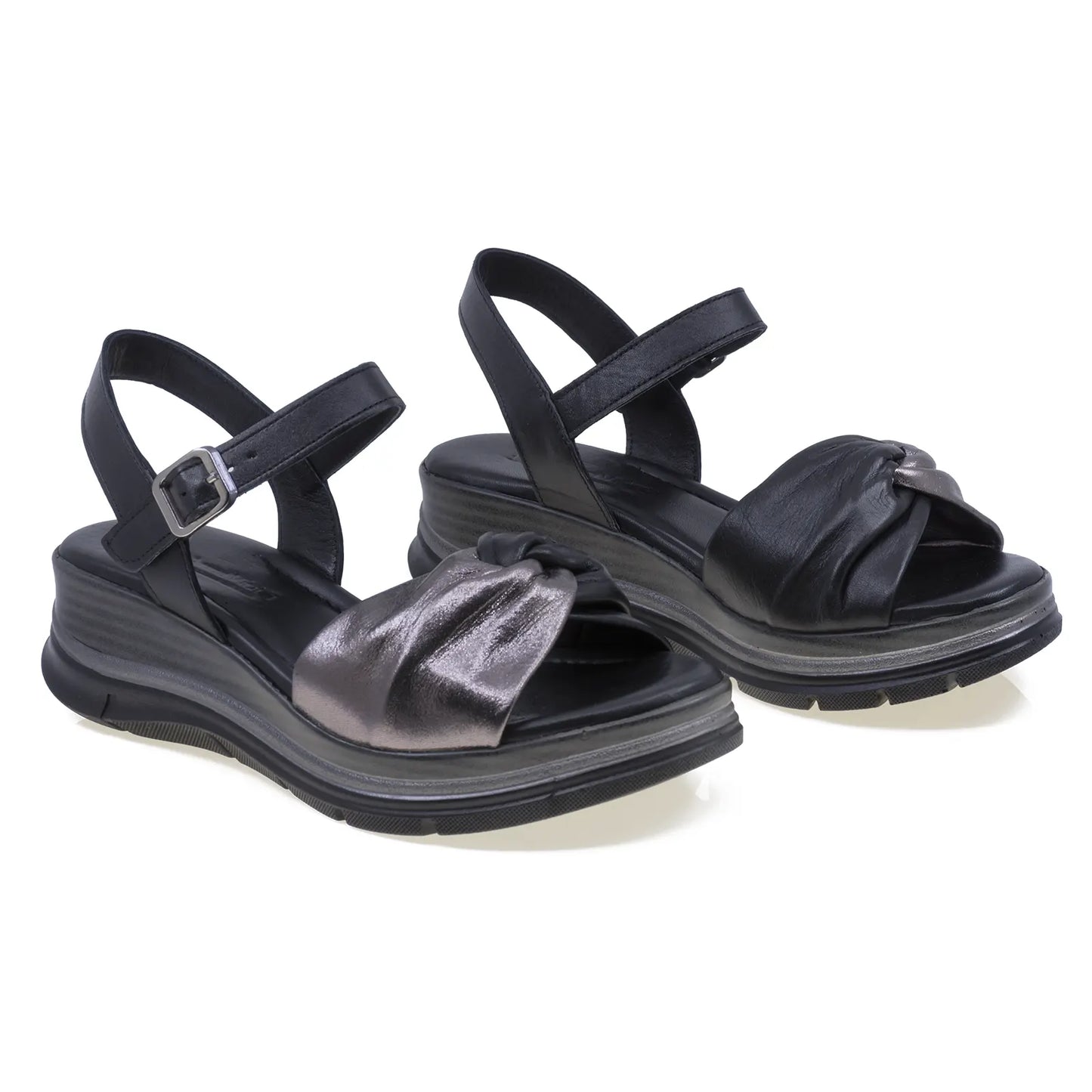 Sandale dama casual Anna Viotti piele naturala D22-S571 negru