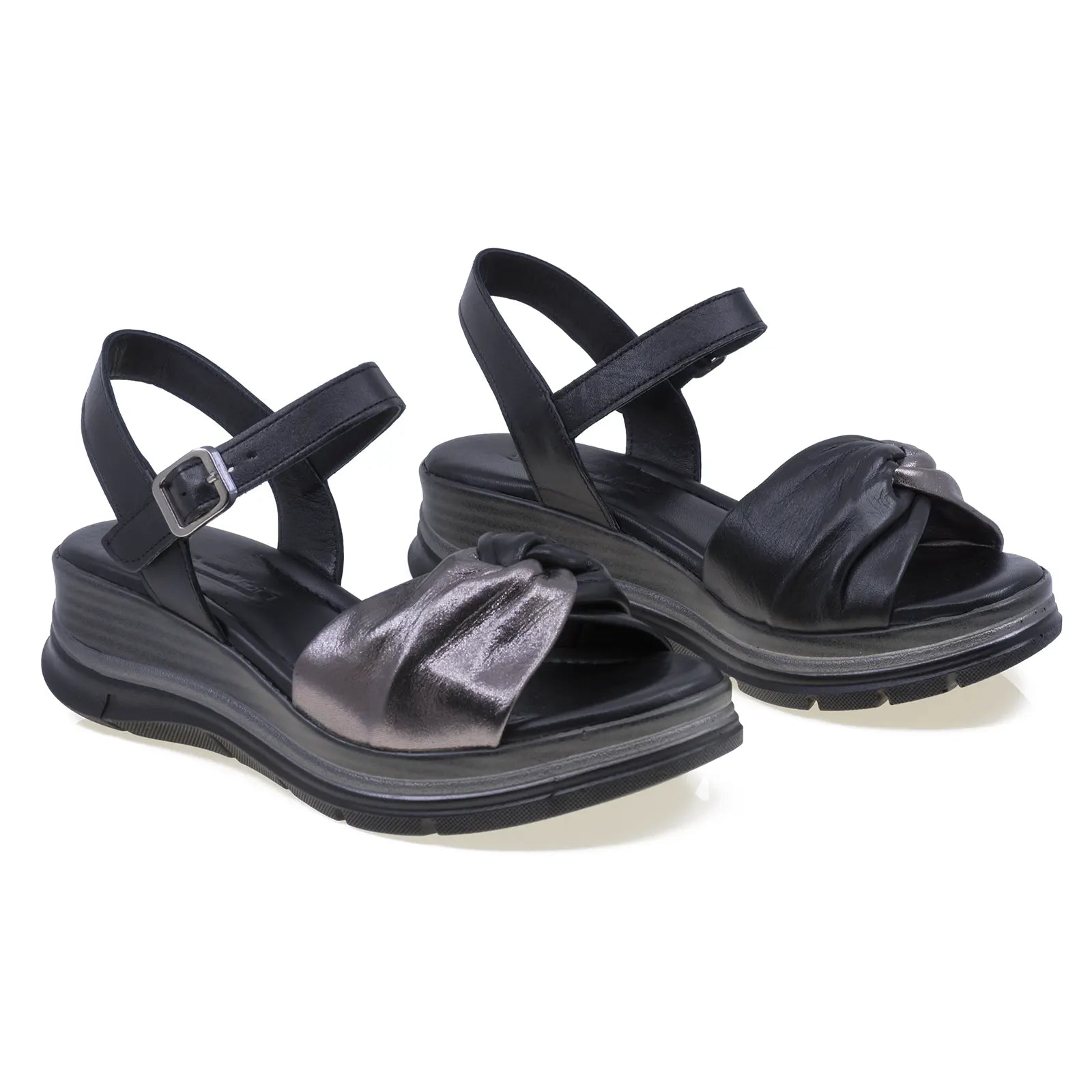 Sandale dama casual Anna Viotti piele naturala D22-S571 negru