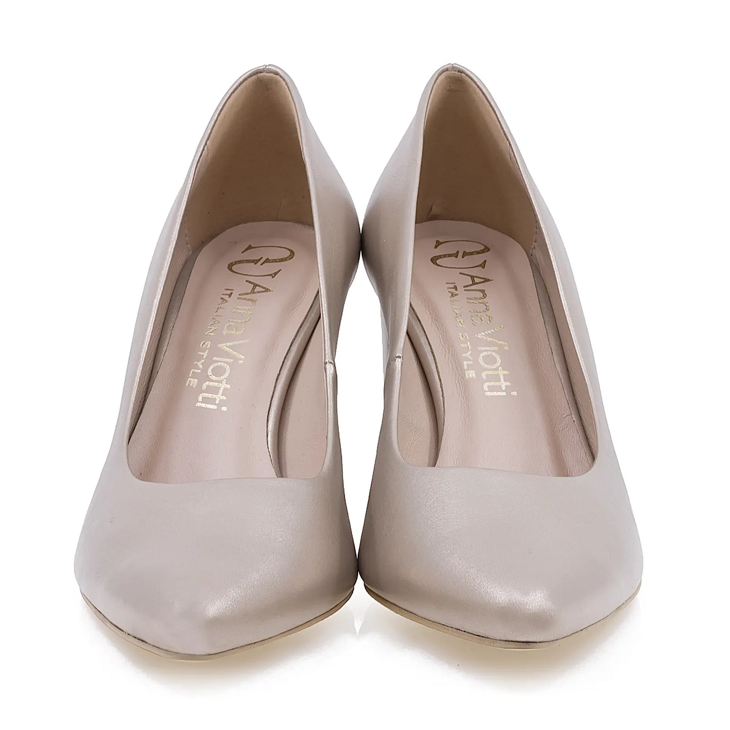 Pantofi dama eleganti Anna Viotti din piele naturala D2208 auriu-3