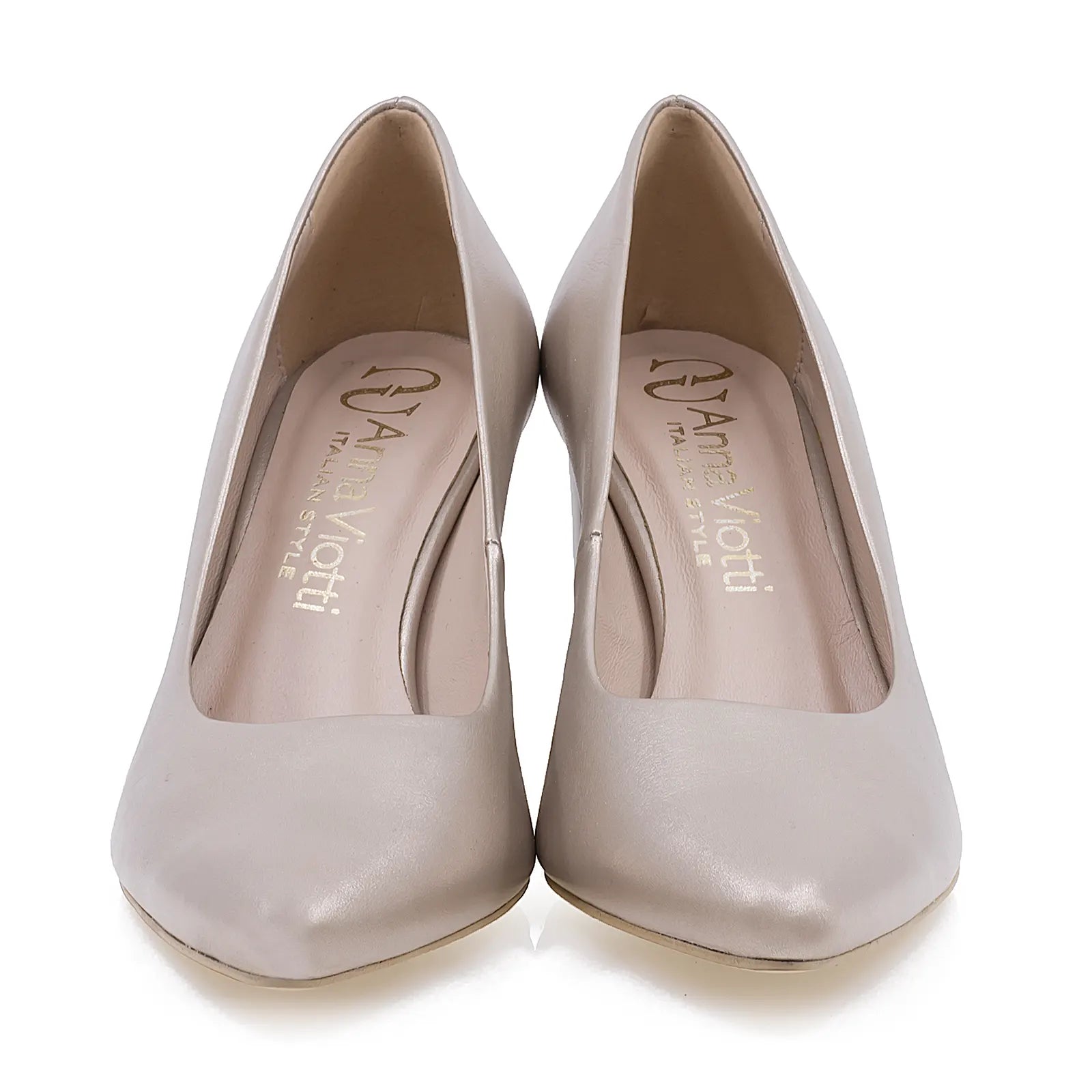 Pantofi dama eleganti Anna Viotti din piele naturala D2208 auriu-3