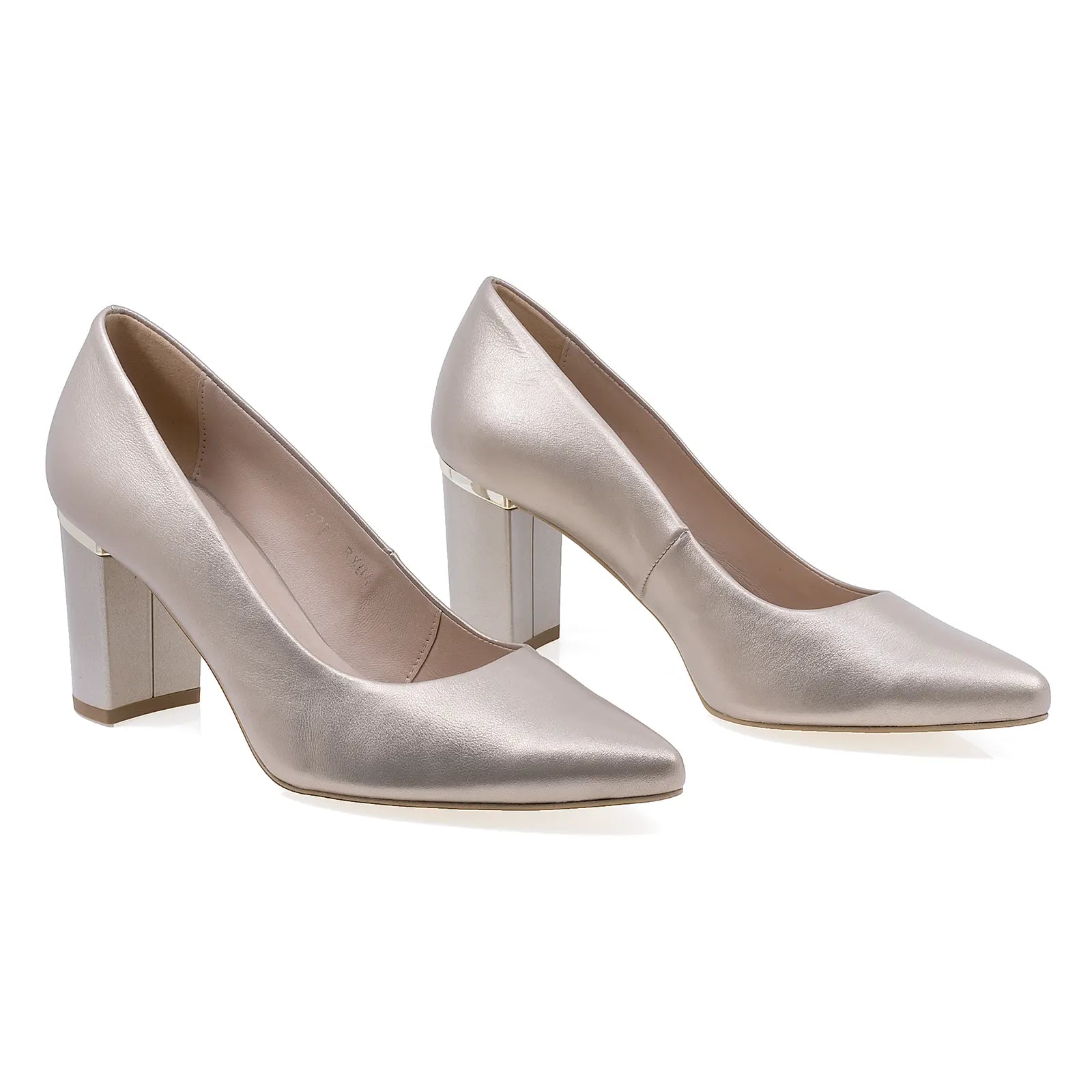 Pantofi dama eleganti Anna Viotti din piele naturala D2208 auriu-1