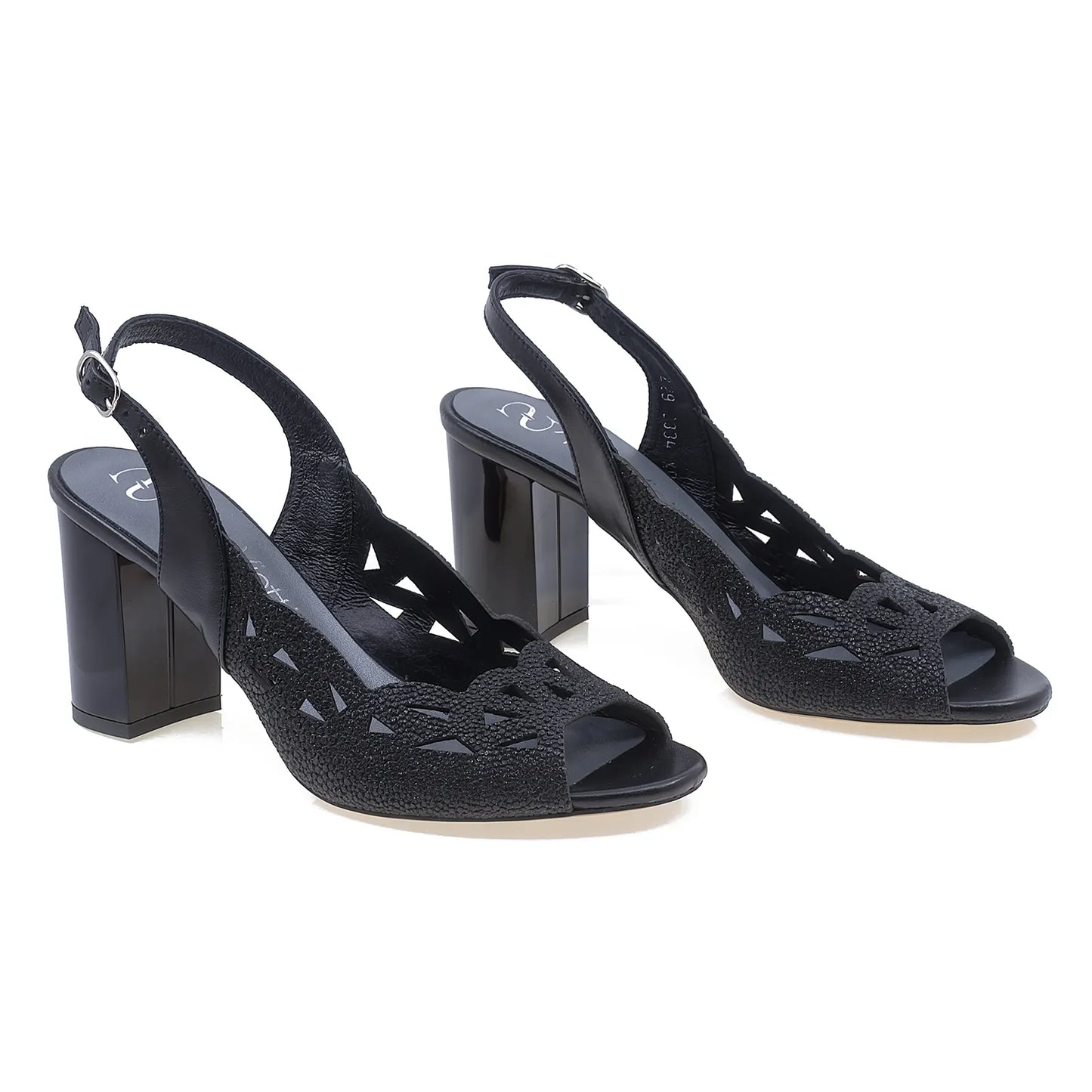Sandale dama elegante Anna Viotti piele naturala D2334 negru