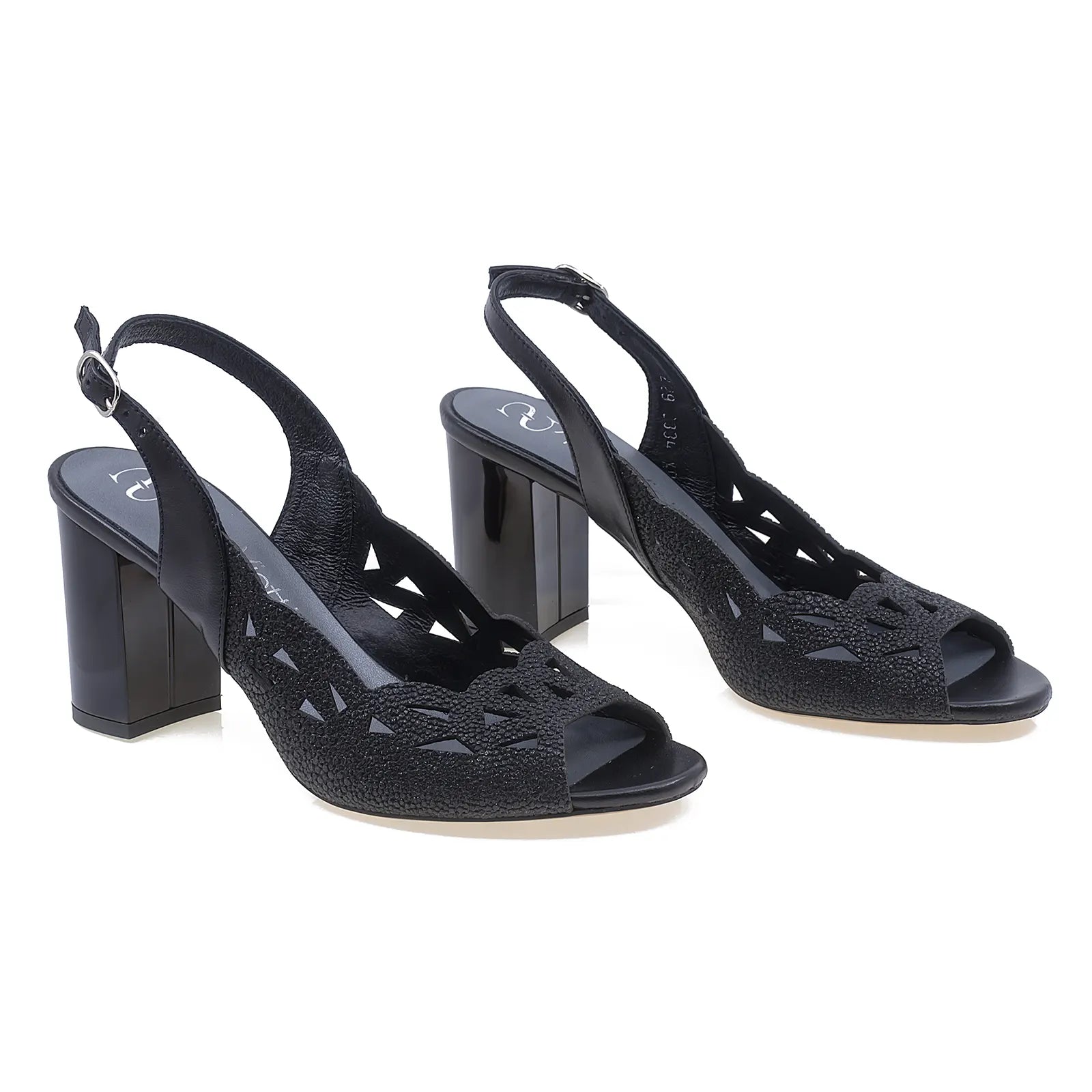 Sandale dama elegante Anna Viotti piele naturala D2334 negru