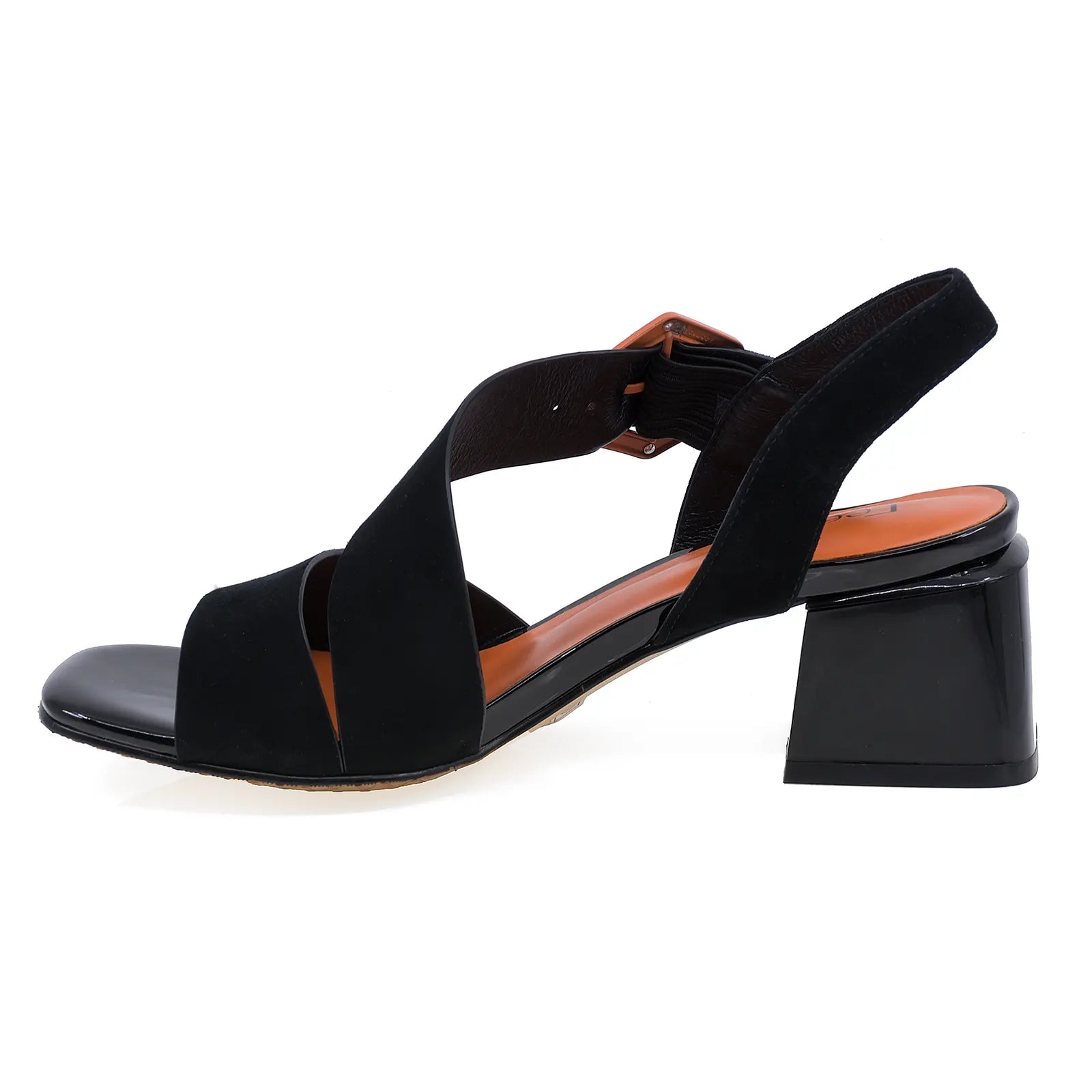 Sandale dama elegante Feeling piele intoarsa D25-010-01 negru