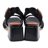 Sandale dama elegante Feeling piele intoarsa D25-010-01 negru