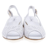 Sandale damă Feeling D25-021-02 – vedere frontală, decupaje fine și piele naturală perforată