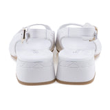 Sandale elegante Feeling D25-021-02 alb – vedere din spate, închidere delicată și toc stabil