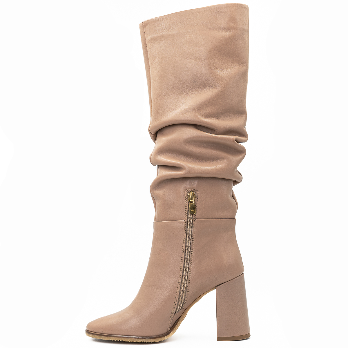 cizme dama Anna Viotti din piele naturala D 26-duke bej 