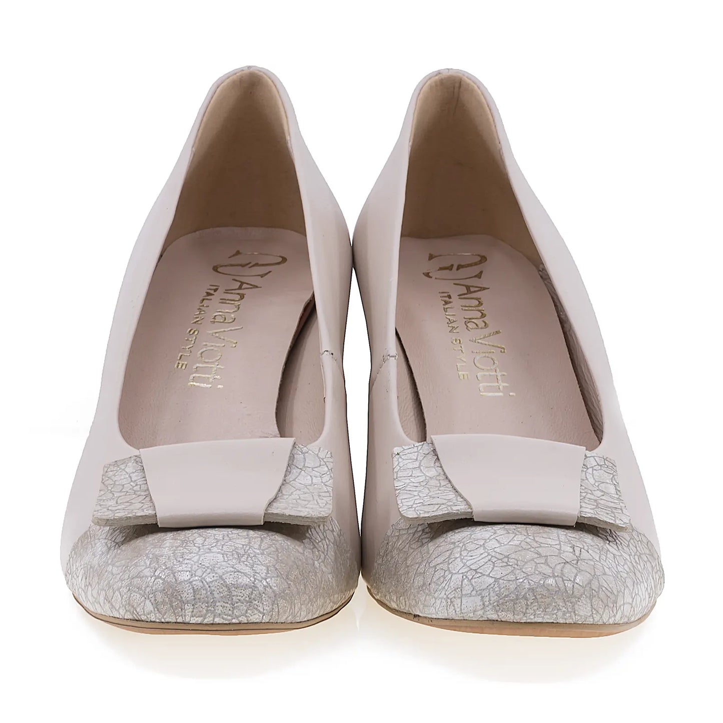 Pantofi dama eleganti Anna Viotti din piele naturala D2633 bej-3