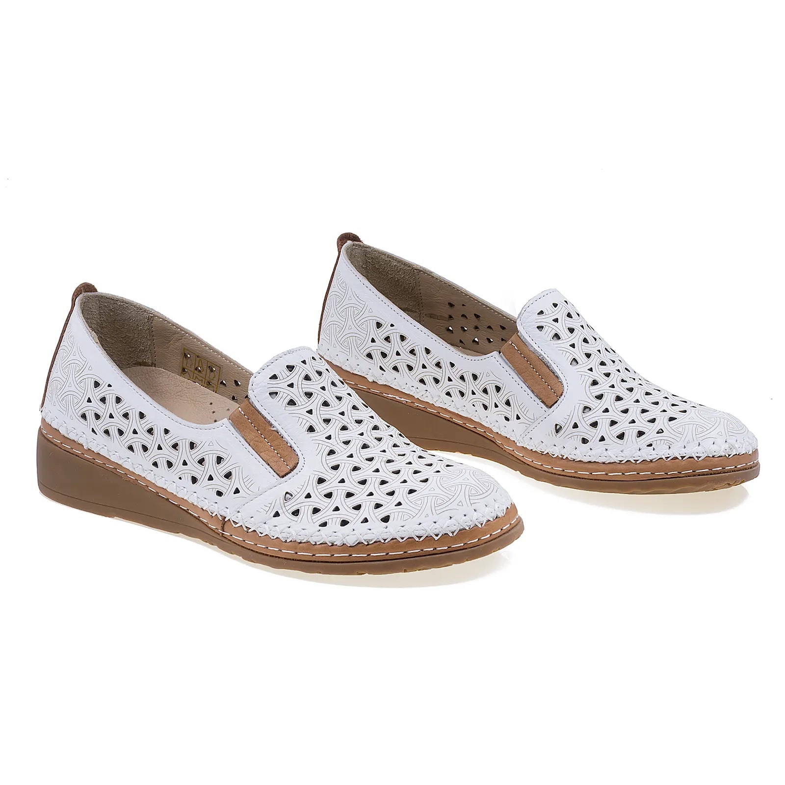 Pantofi dama casual Anna Viotti piele naturala D27-04163 alb