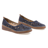 Balerini dama Anna Viotti piele naturala D27-04214 bleumarin