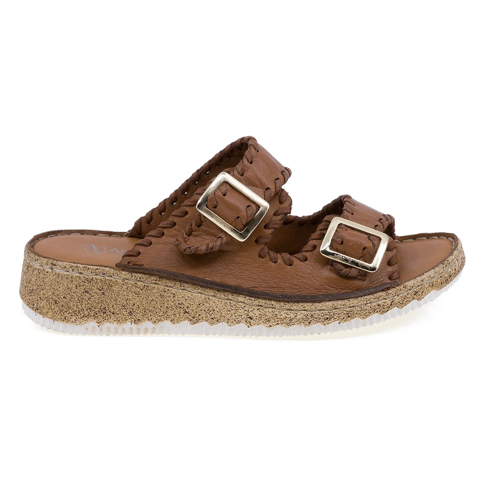 Papuci dama casual Anna Viotti piele naturala D27-25586 coniac