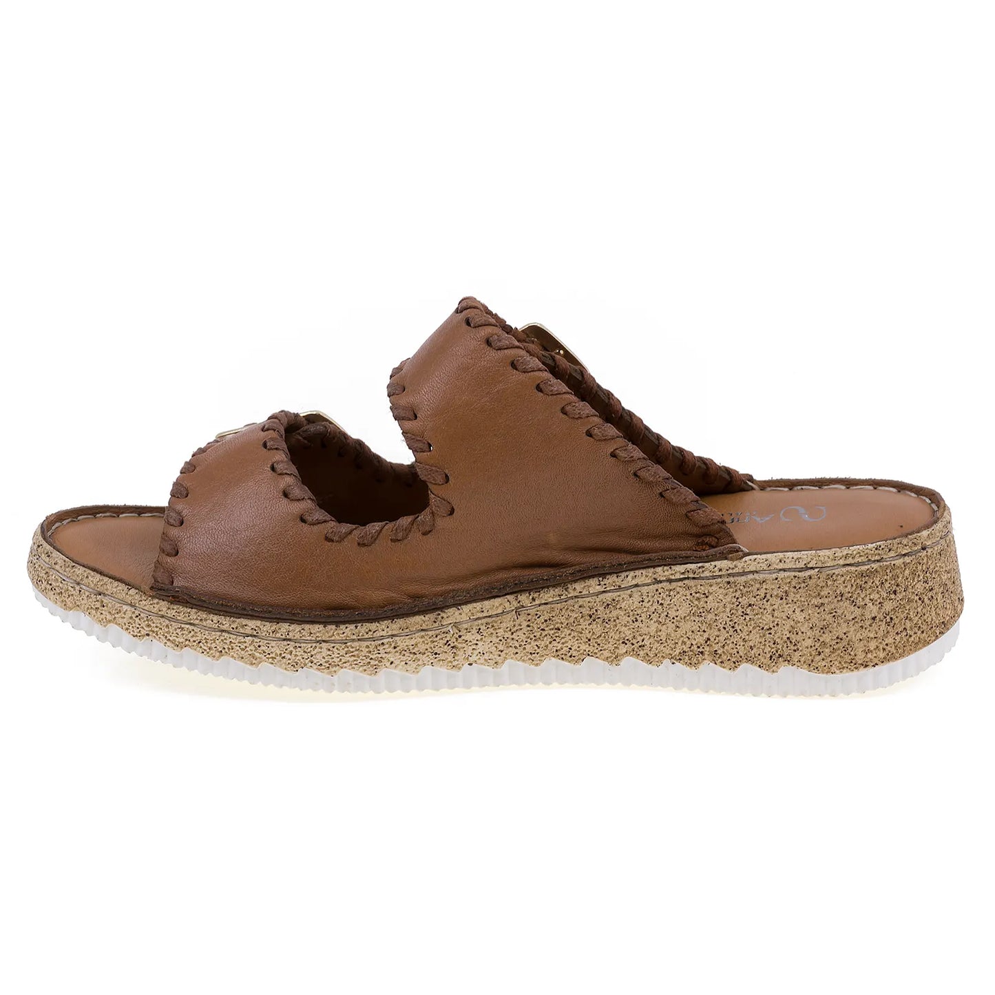 Papuci dama casual Anna Viotti piele naturala D27-25586 coniac-2