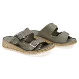 Papuci dama casual Anna Viotti piele naturala D27-25586 verde