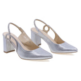 Pantofi dama eleganti Anna Viotti piele naturala D2813 argintiu