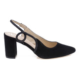 Pantofi Anna Viotti D2813 damă – vedere laterală dreapta, piele întoarsă neagră