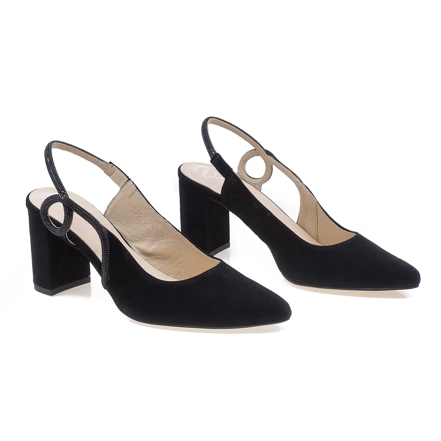 Pantofi damă eleganți Anna Viotti D2813 – vedere de sus, interior finisat, negru