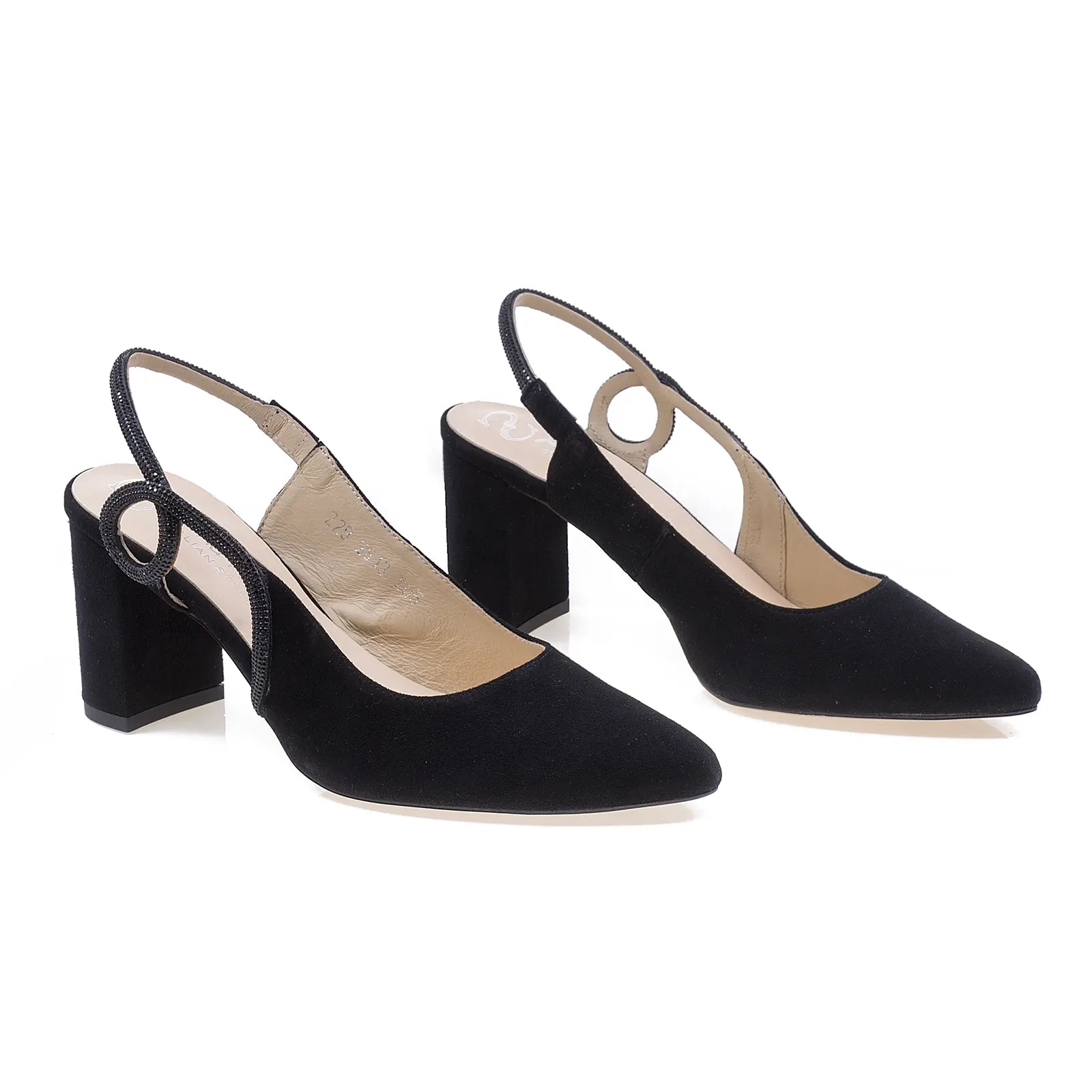 Pantofi damă eleganți Anna Viotti D2813 – vedere de sus, interior finisat, negru