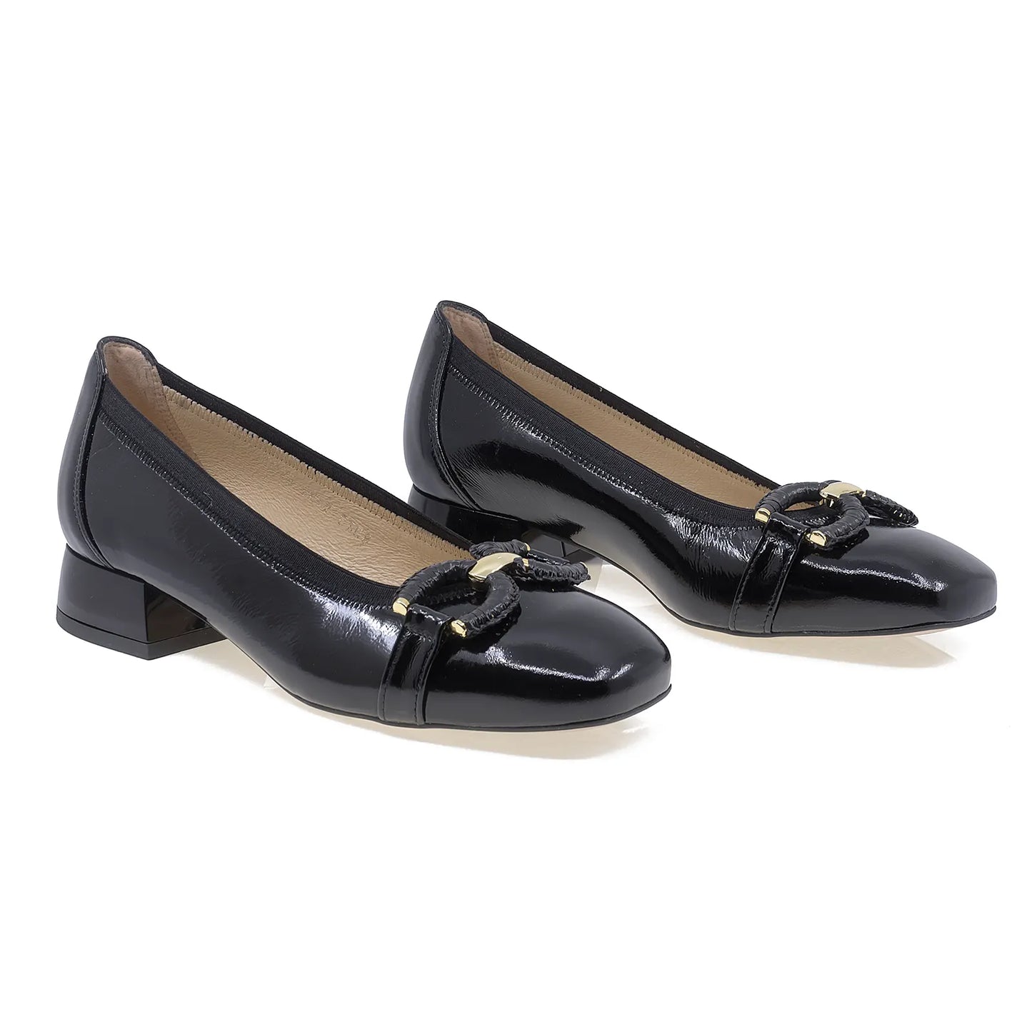 Pantofi dama eleganti Anna Viotti din piele lacuita D2842 negru-1