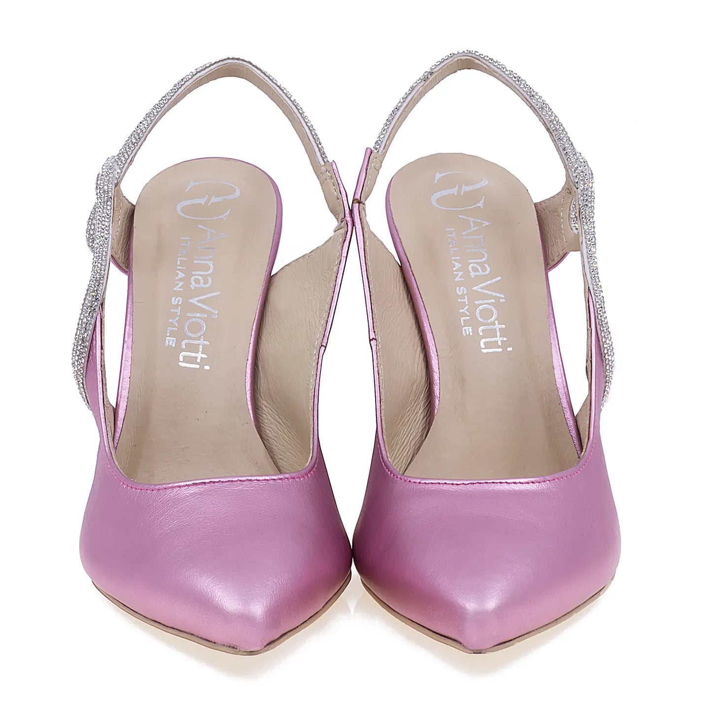 Pantofi dama eleganti Anna Viotti din piele naturala D2880 roz-3